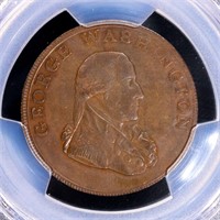 1795 1/2D Washington Colonial Copper PCGS AU53