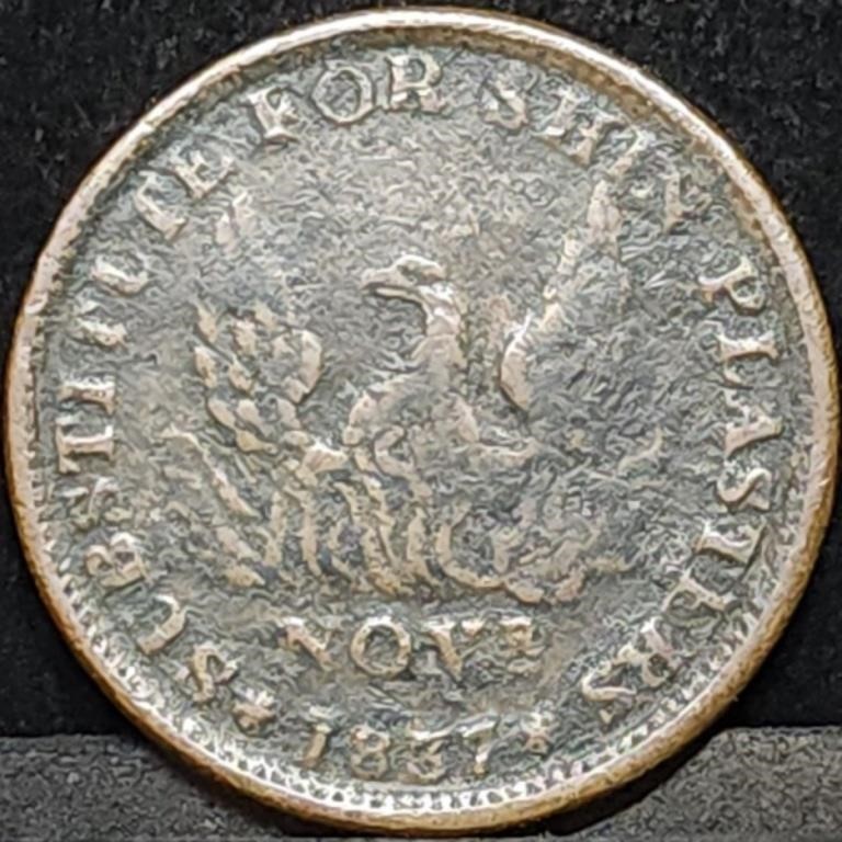 Not One Cent for Tribute Hard Times Token 1837