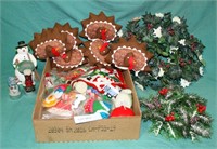 FLAT BOX OF CHRISTMAS & THANKSGIVING DECORATIONS