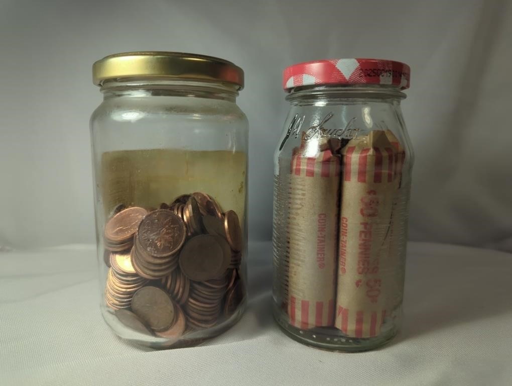 2 Jars of Entirely Unsearched Pennies