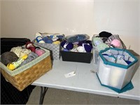 LARGE LOT OF YARN AND CONTAINERS