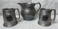 VTG Wilton Liberty Bell Pewter Pitcher & Mugs
