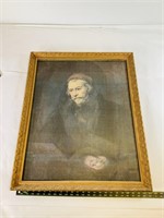 Vintage framed canvas Saint Paul Rembrandt