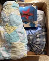 VINTAGE BABY QUILT & CLOTHES