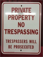 Private Property No Trespassing Metal Sign