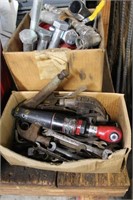 2 boxes of assorted large bolts hammer heads