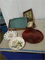 Russel Wright platter and miscellaneous plates