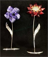 (2) Swarovski Mini Crystal Flowers