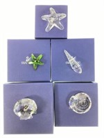 (5) Swarovski Mini Sea Shell Crystal Figurines