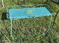 Turquoise Painted Metal Accent Patio Table