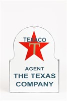 TEXACO AGENT SSP DIECUT TOMBSTONE SHAPE SIGN - NEW