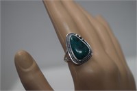 Sterling Azurite Chrysocolla Ring  Sz 10