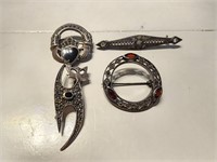 Lot of Sterling Silver Brooches