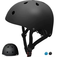 WF9736  Semfri Kids Bike Helmet, Black, Ages 3-8