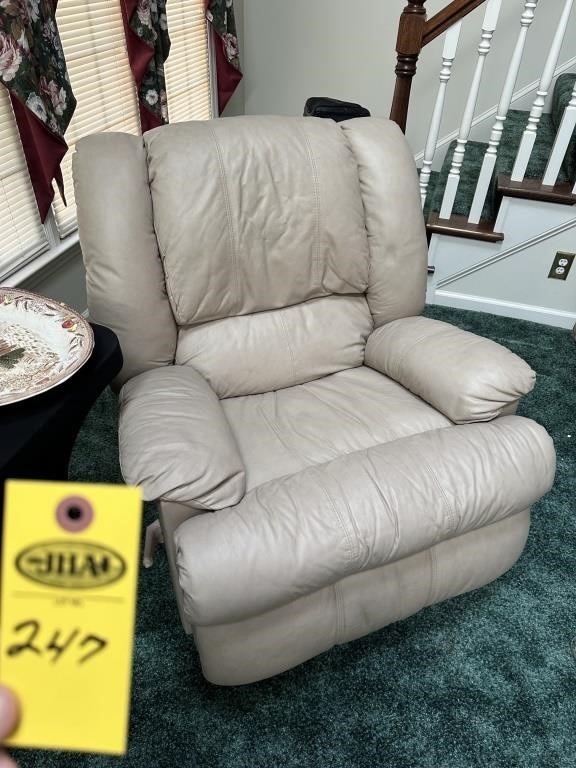 White Pleather Recliner Large