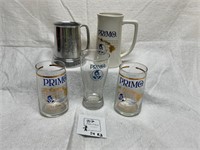 Primo Hawaiian Beer Steins and Glassware