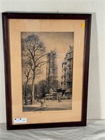 "la Tour Saint-Jacques"- Louis Willaume Signed Pri