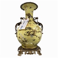 Yellow Vase with Painted Dragon