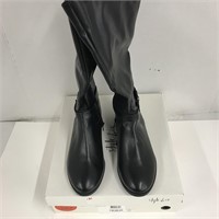 New Black Leather boots Wide Calf