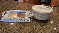 Mirrored Silver Tray and Salad Spinner