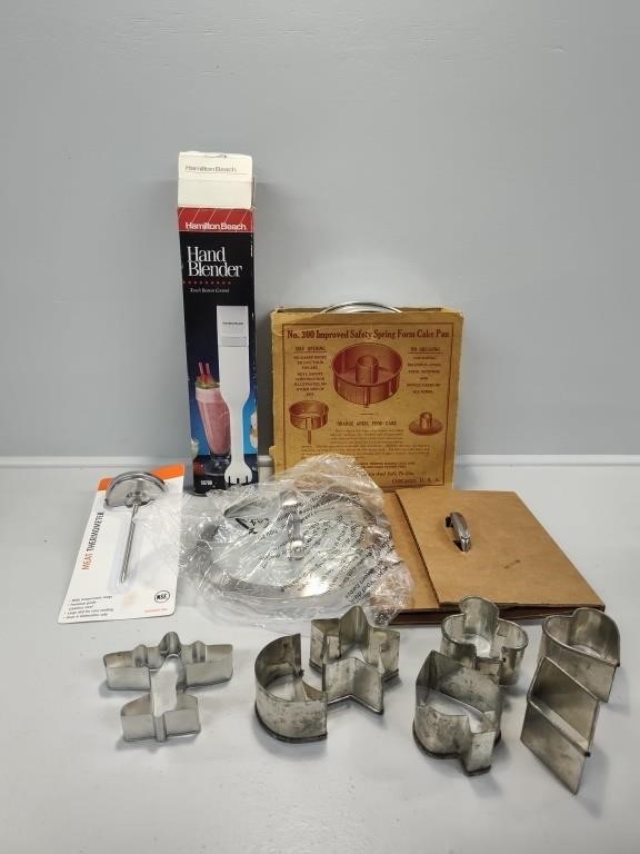 Cookie Cutters, Meat Thermometer, Hand Blender