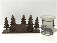 Rustic cabin candle holders