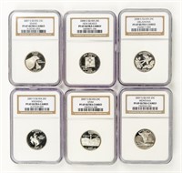 Coin 6-DCAM Silver State Quarters-NGC-PFUC