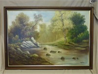 Landscape Oil on Canvas, Signed.