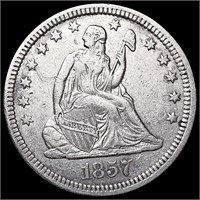 1857 Seated Liberty Quarter CLOSELY UNCIRCULATED