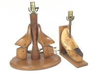 Pair Antique Shoe Form Lamps