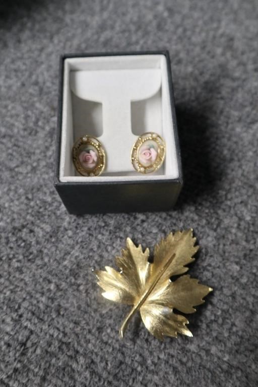 Vintage Pin and Earrings