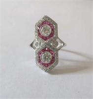 18ct white gold ruby diamond ring