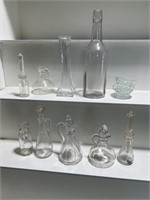 Clear glass cruets NO SHIPPING