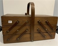 Wooden Fold Out Sewing Basket (NO SHIPPING)