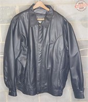 KS Mens XL Leather Bomber Jacket #1