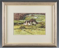 Joseph Bohler, "English Farm House, watercolor.