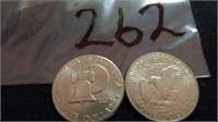 2) Eisenhower Silver Dollars 1) 1971+