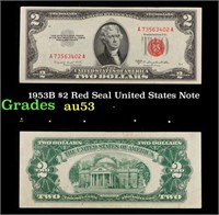 1953B $2 Red Seal United States Note Grades Select