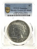 1921 Peace Dollar, PCGS AU Detail, Key Date
