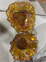 VINTAGE "CARNIVAL GLASS" STYLE BOWLS