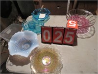 COLORED GLASS SERVING BOWLS