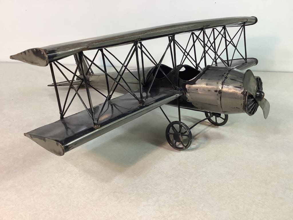 Metal Airplane Decoration, 21in Long X 23in Wide