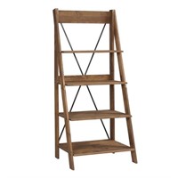 $240 Walker Edison Solid Wood Ladder Bookshelf-68"