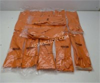 Lot of 12 Pairs of Orange Gloves sz L