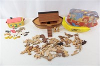 Vintage "Wild Apples" Wooden Noah's Ark & Italy+++