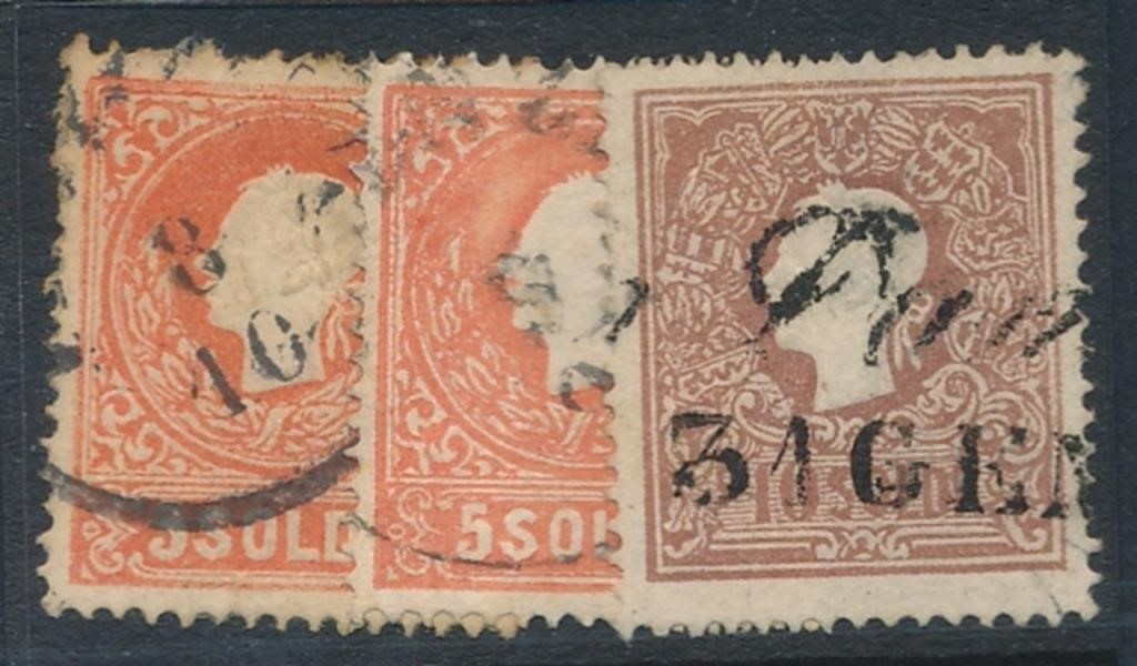 AUSTRIA LOMBARDY VENETIA #10, #10a & #11 USED