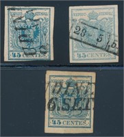 AUSTRIA LOMBARDY VENETIA #6c, #6h & #6L USED