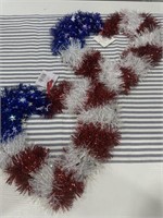 2ct 14 Inch TrueLiving Patriotic Tinsel Hearts NEW