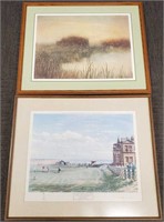 2 pencil signed prints: Arthur Weaver &