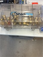 Shark Bite kit Plastic container with brass pipe